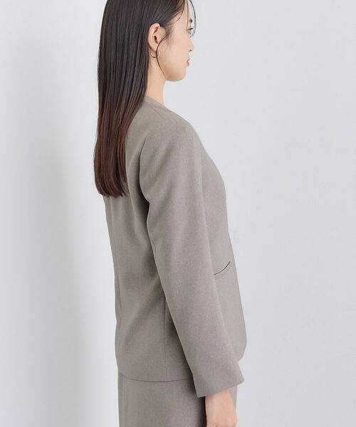 INDIVI / インディヴィ テーラードジャケット | 【洗える/通勤/スーツ】メランジストレッチ ノーカラージャケット | 詳細15