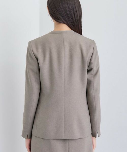 INDIVI / インディヴィ テーラードジャケット | 【洗える/通勤/スーツ】メランジストレッチ ノーカラージャケット | 詳細16