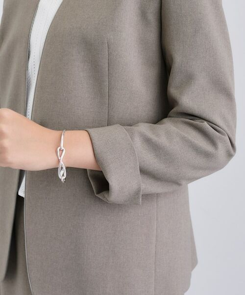 INDIVI / インディヴィ テーラードジャケット | 【洗える/通勤/スーツ】メランジストレッチ ノーカラージャケット | 詳細19