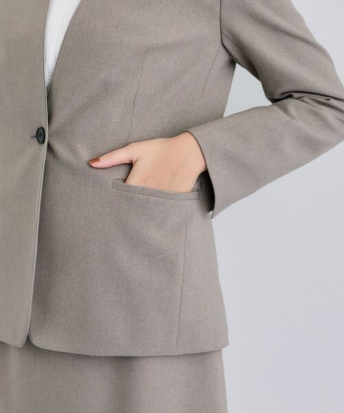INDIVI / インディヴィ テーラードジャケット | 【洗える/通勤/スーツ】メランジストレッチ ノーカラージャケット | 詳細20
