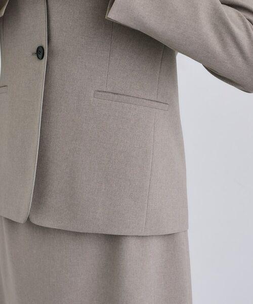 INDIVI / インディヴィ テーラードジャケット | 【洗える/通勤/スーツ】メランジストレッチ ノーカラージャケット | 詳細21
