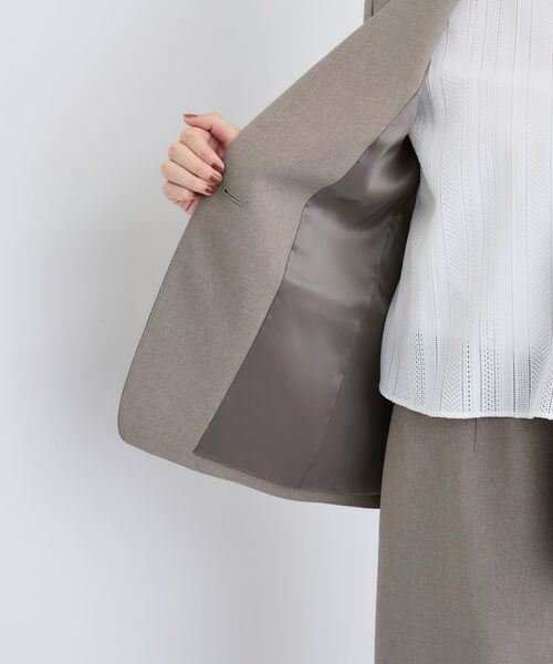 INDIVI / インディヴィ テーラードジャケット | 【洗える/通勤/スーツ】メランジストレッチ ノーカラージャケット | 詳細22