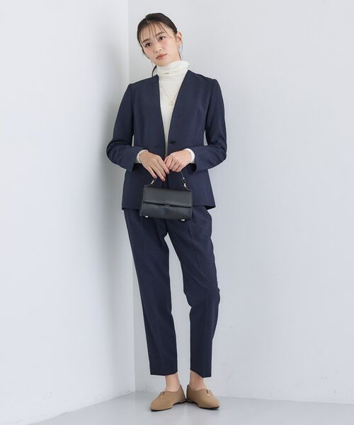 INDIVI / インディヴィ テーラードジャケット | 【洗える/通勤/スーツ】メランジストレッチ ノーカラージャケット | 詳細8