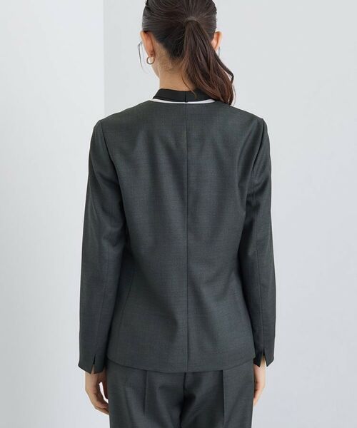 INDIVI / インディヴィ テーラードジャケット | 【日本製/スーツ/通勤】シルクウールストレッチ ノーカラージャケット | 詳細12