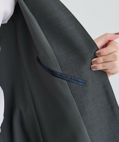 INDIVI / インディヴィ テーラードジャケット | 【日本製/スーツ/通勤】シルクウールストレッチ ノーカラージャケット | 詳細18