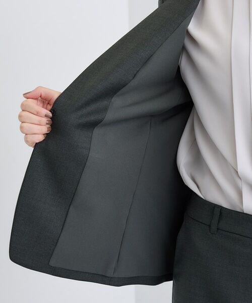 INDIVI / インディヴィ テーラードジャケット | 【日本製/スーツ/通勤】シルクウールストレッチ ノーカラージャケット | 詳細19
