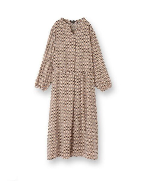 INDIVI / インディヴィ ミニ丈・ひざ丈ワンピース | 【洗える／オリジナル柄】ジオメプリント フレアワンピース | 詳細1