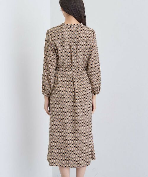 INDIVI / インディヴィ ミニ丈・ひざ丈ワンピース | 【洗える／オリジナル柄】ジオメプリント フレアワンピース | 詳細12