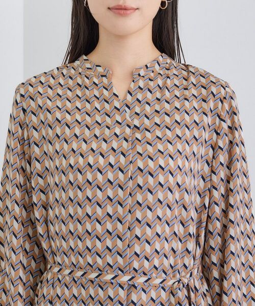 INDIVI / インディヴィ ミニ丈・ひざ丈ワンピース | 【洗える／オリジナル柄】ジオメプリント フレアワンピース | 詳細13