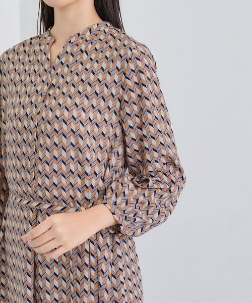 INDIVI / インディヴィ ミニ丈・ひざ丈ワンピース | 【洗える／オリジナル柄】ジオメプリント フレアワンピース | 詳細14