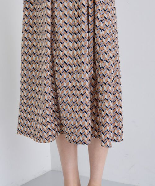 INDIVI / インディヴィ ミニ丈・ひざ丈ワンピース | 【洗える／オリジナル柄】ジオメプリント フレアワンピース | 詳細15