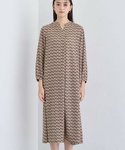 INDIVI / インディヴィ ミニ丈・ひざ丈ワンピース | 【洗える／オリジナル柄】ジオメプリント フレアワンピース | 詳細18