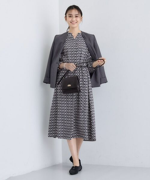 INDIVI / インディヴィ ミニ丈・ひざ丈ワンピース | 【洗える／オリジナル柄】ジオメプリント フレアワンピース | 詳細4