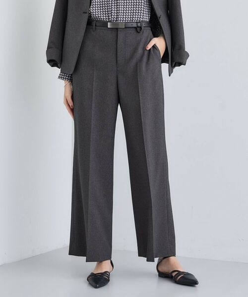 INDIVI/インディヴィ 【洗える/通勤/スーツ】メランジストレッチ ワイドパンツ チャコールグレー(014) 05(XXS) INDIVI/インディヴィ 【洗える/通勤/スーツ】メランジストレッチ ワイドパンツ チャコールグレー(014) 05(XXS)