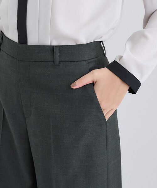 INDIVI / インディヴィ パンツ | 【日本製／スーツ／通勤】シルクウールストレッチ ワイドパンツ | 詳細14