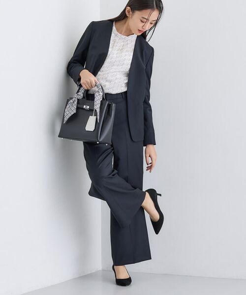 INDIVI / インディヴィ パンツ | 【日本製／スーツ／通勤】シルクウールストレッチ ワイドパンツ | 詳細4