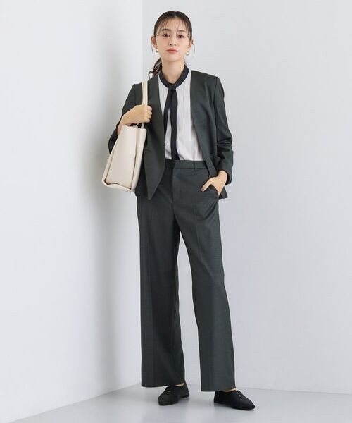 INDIVI / インディヴィ パンツ | 【日本製／スーツ／通勤】シルクウールストレッチ ワイドパンツ | 詳細8