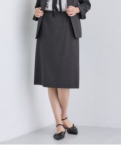 2023秋冬　VERY11月号掲載　インディヴィ　スカートスーツ　スカート新品 定番スーツ／洗える／メランジ】ストレートスカート（スカート