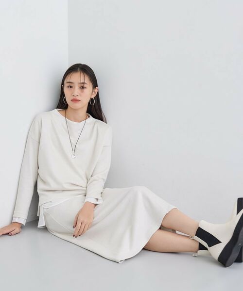 INDIVI / インディヴィ ロング・マキシ丈スカート | 【SETUP可能/洗える/UVケア】ライトジャージ セミフレアスカート | 詳細2