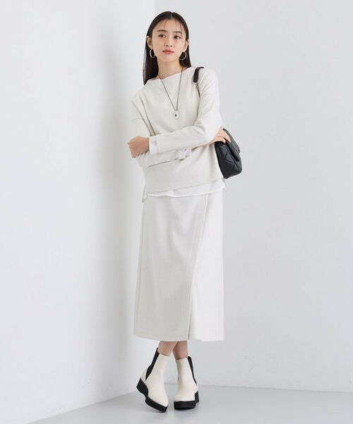 INDIVI / インディヴィ ロング・マキシ丈スカート | 【SETUP可能/洗える/UVケア】ライトジャージ セミフレアスカート | 詳細3