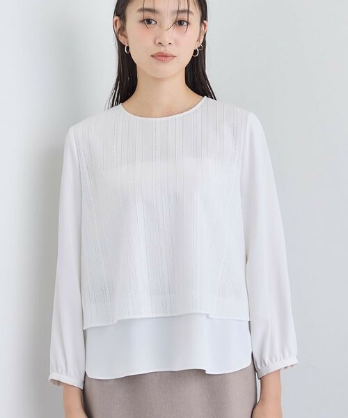 INDIVI / インディヴィ シャツ・ブラウス | 【オフィス/きれいめ】2WAYレース切り替えブラウス | 詳細10