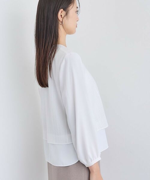 INDIVI / インディヴィ シャツ・ブラウス | 【オフィス/きれいめ】2WAYレース切り替えブラウス | 詳細11