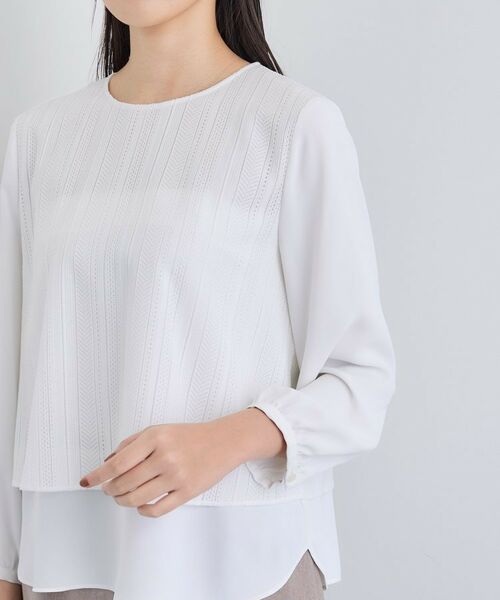 INDIVI / インディヴィ シャツ・ブラウス | 【オフィス/きれいめ】2WAYレース切り替えブラウス | 詳細15