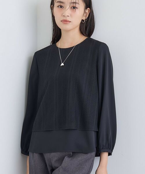 INDIVI / インディヴィ シャツ・ブラウス | 【オフィス/きれいめ】2WAYレース切り替えブラウス | 詳細2