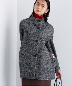 【日本製／ミドル丈】スタンドカラーミドルコート