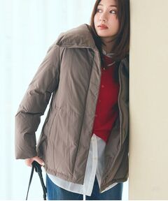 INDIVI / インディヴィ ダウンジャケット・ベスト | 【撥水／洗える／デザイン衿】ステッチレス ショートダウンコート