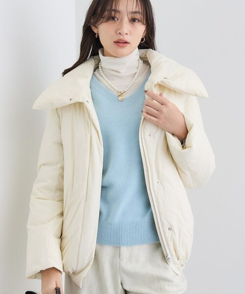 INDIVI / インディヴィ ダウンジャケット・ベスト | 【撥水／洗える／デザイン衿】ステッチレス ショートダウンコート | 詳細2
