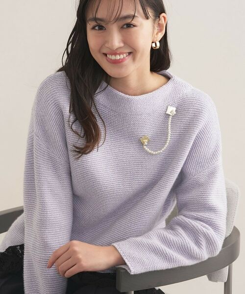 INDIVI / インディヴィ ニット・セーター | 【洗える/大人ラメ】カラーMIXボトルネックニット(ラベンダー(480))