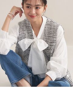 INDIVI / インディヴィ その他トップス | 【2点セット／洗える／セレモニー】ツイードジレ＆ボウタイブラウス