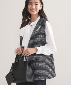 INDIVI / インディヴィ その他トップス | 【2点セット／洗える／セレモニー】ツイードジレ＆ボウタイブラウス