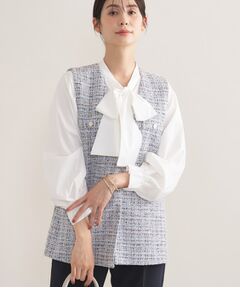 INDIVI / インディヴィ その他トップス | 【2点セット／洗える／セレモニー】ツイードジレ＆ボウタイブラウス