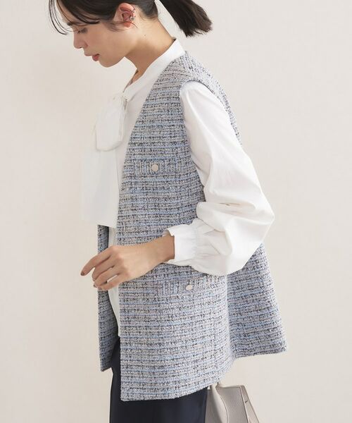 INDIVI / インディヴィ その他トップス | 【2点セット／洗える／セレモニー】ツイードジレ＆ボウタイブラウス | 詳細10