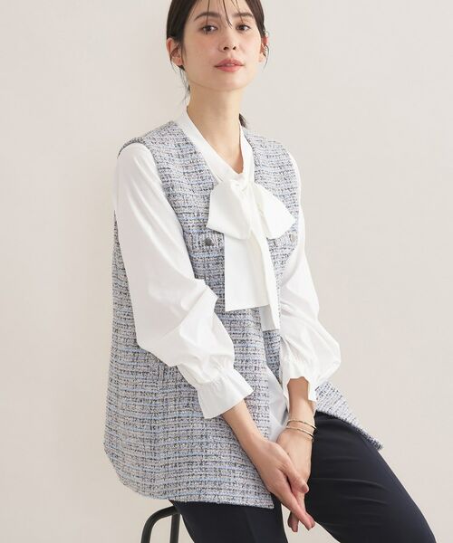 INDIVI / インディヴィ その他トップス | 【2点セット／洗える／セレモニー】ツイードジレ＆ボウタイブラウス | 詳細11