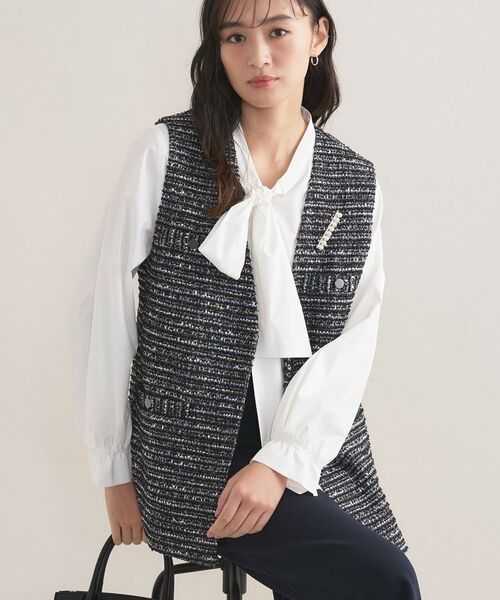 INDIVI / インディヴィ その他トップス | 【2点セット／洗える／セレモニー】ツイードジレ＆ボウタイブラウス | 詳細16