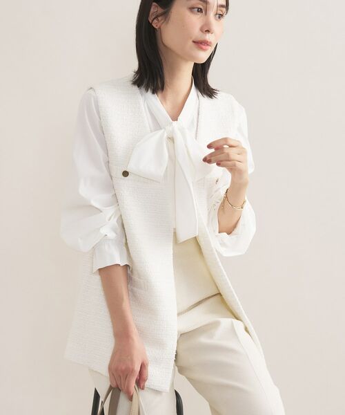 INDIVI / インディヴィ その他トップス | 【2点セット／洗える／セレモニー】ツイードジレ＆ボウタイブラウス | 詳細23