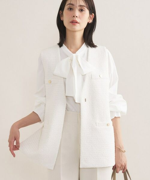 INDIVI / インディヴィ その他トップス | 【2点セット／洗える／セレモニー】ツイードジレ＆ボウタイブラウス | 詳細24