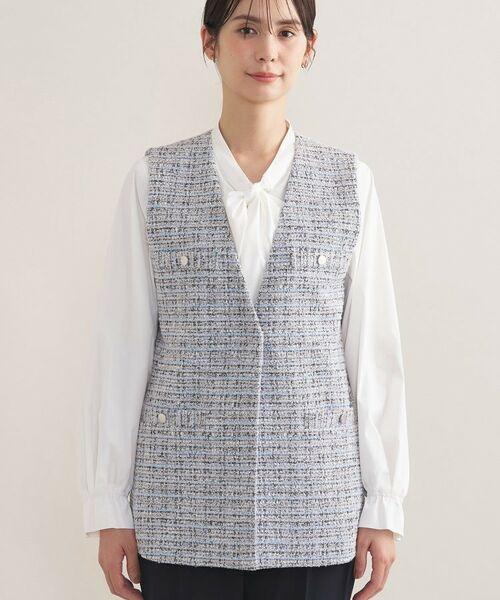 INDIVI / インディヴィ その他トップス | 【2点セット／洗える／セレモニー】ツイードジレ＆ボウタイブラウス | 詳細30