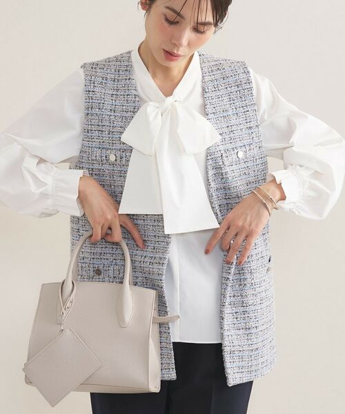 INDIVI / インディヴィ その他トップス | 【2点セット／洗える／セレモニー】ツイードジレ＆ボウタイブラウス | 詳細9