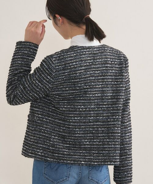 INDIVI / インディヴィ ノーカラージャケット | 【セレモニー／洗える】ミックスツイードライトジャケット | 詳細11