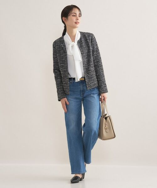 INDIVI / インディヴィ ノーカラージャケット | 【セレモニー／洗える】ミックスツイードライトジャケット | 詳細12