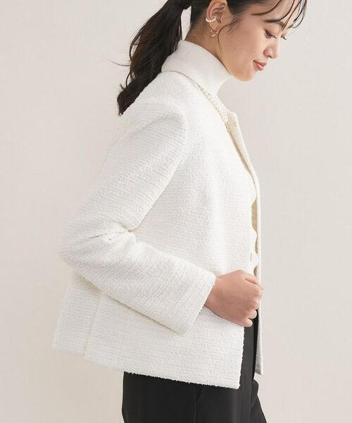 INDIVI / インディヴィ ノーカラージャケット | 【セレモニー／洗える】ミックスツイードライトジャケット | 詳細15