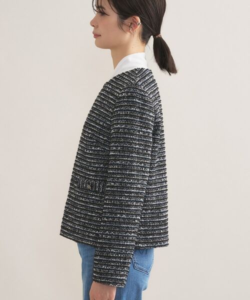 INDIVI / インディヴィ ノーカラージャケット | 【セレモニー／洗える】ミックスツイードライトジャケット | 詳細19