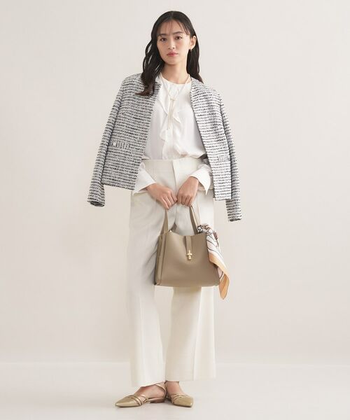 INDIVI / インディヴィ ノーカラージャケット | 【セレモニー／洗える】ミックスツイードライトジャケット | 詳細4