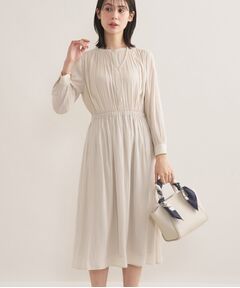 INDIVI / インディヴィ ロング・マキシ丈ワンピース | 【洗える／セレモニー】ギャザーフレアワンピース