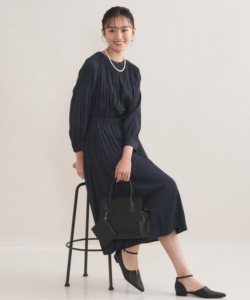 INDIVI / インディヴィ ロング・マキシ丈ワンピース | 【洗える／セレモニー】ギャザーフレアワンピース | 詳細8