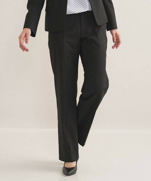 INDIVI / インディヴィ パンツ | 【ウール混/スーツ】ストレートパンツ(ブラック(019))